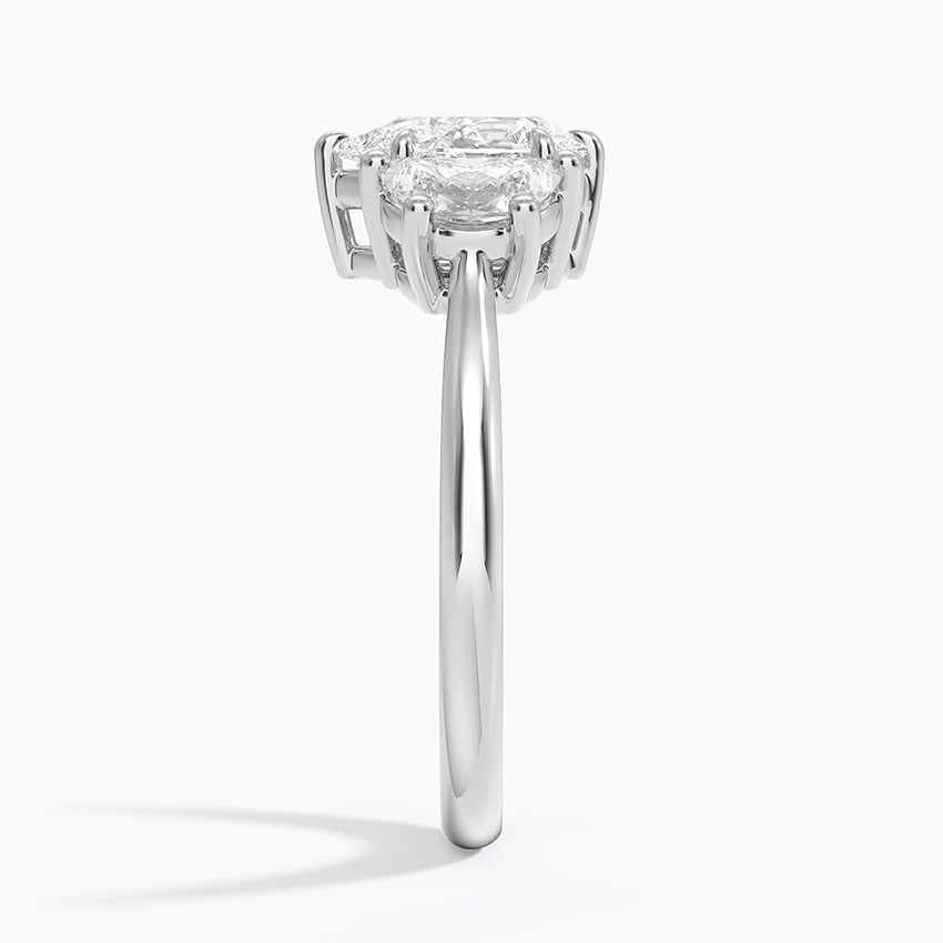 Half Moon Three Stone Diamond Ring (1/2 ct. tw.) Platinum Pear Engagement Ring