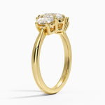 Half Moon Three Stone Diamond Ring (1/2 ct. tw.) Yellow Gold 18k Pear Engagement Ring