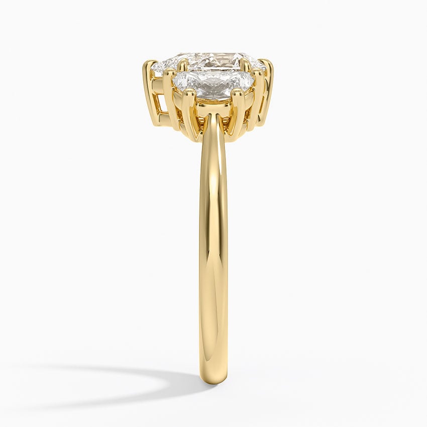 Half Moon Three Stone Diamond Ring (1/2 ct. tw.) Yellow Gold 18k Pear Engagement Ring
