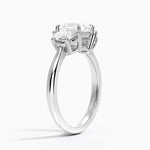 Half Moon Three Stone Diamond Ring (1/2 ct. tw.) Platinum Princess Engagement Ring