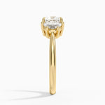 Half Moon Three Stone Diamond Ring (1/2 ct. tw.) Yellow Gold 18k Princess Engagement Ring