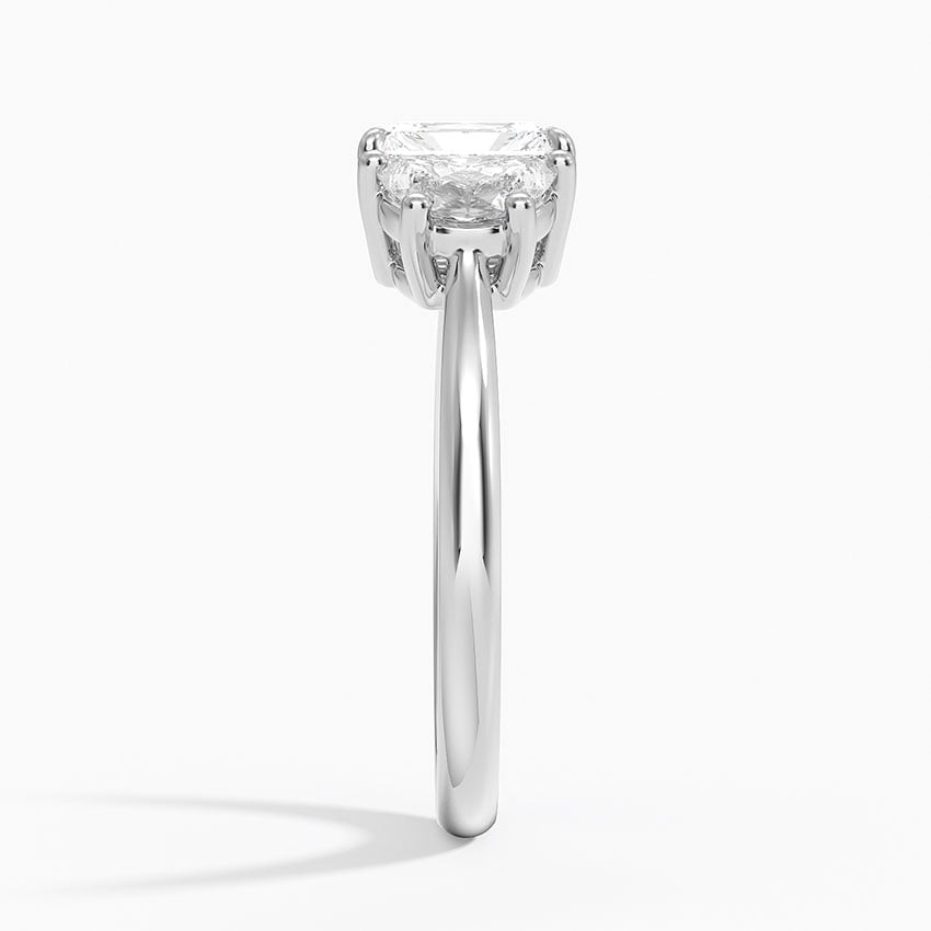 Half Moon Three Stone Diamond Ring (1/2 ct. tw.) Platinum Radiant Engagement Ring