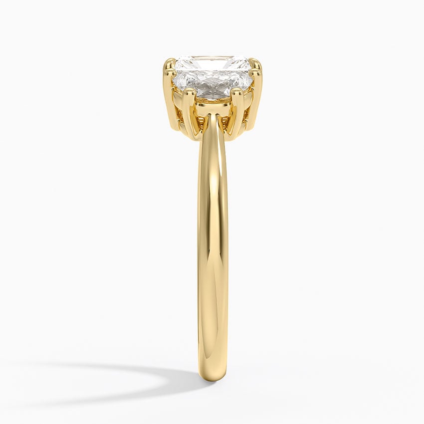 Half Moon Three Stone Diamond Ring (1/2 ct. tw.) Yellow Gold 18k Radiant Engagement Ring