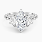 Half Moon Three Stone Diamond Ring (1/2 ct. tw.) Platinum Marquise Engagement Ring