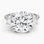 Half Moon Three Stone Diamond Ring (1/2 ct. tw.) Platinum Round Engagement Ring