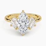 Half Moon Three Stone Diamond Ring (1/2 ct. tw.) Yellow Gold 18k Marquise Engagement Ring