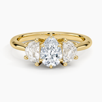 Half Moon Three Stone Diamond Ring (1/2 ct. tw.) Yellow Gold 18k Pear Engagement Ring