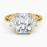 Half Moon Three Stone Diamond Ring (1/2 ct. tw.) Yellow Gold 18k Radiant Engagement Ring