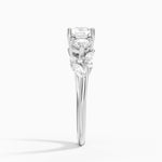 Arden Three Stone Diamond Ring Platinum Cushion Engagement Ring
