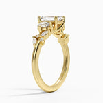 Arden Three Stone Diamond Ring Yellow Gold 18k Emerald Engagement Ring