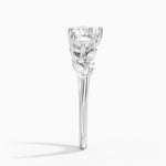 Arden Three Stone Diamond Ring Platinum Heart Engagement Ring