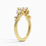 Arden Three Stone Diamond Ring Yellow Gold 18k Heart Engagement Ring