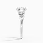 Arden Three Stone Diamond Ring Platinum Oval Engagement Ring