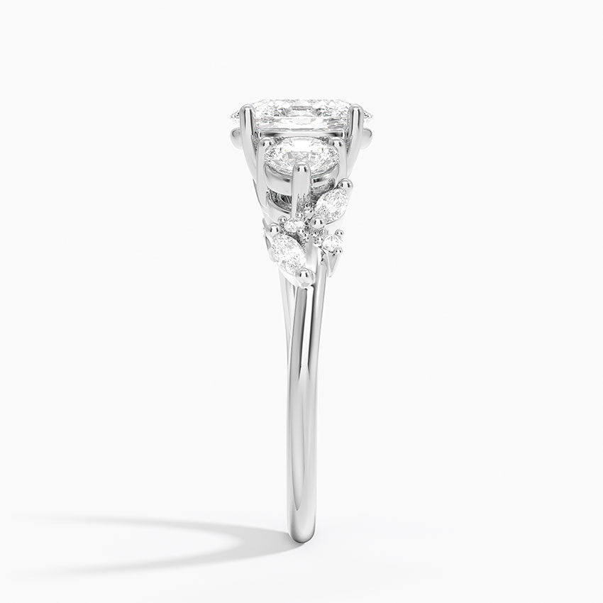 Arden Three Stone Diamond Ring Platinum Oval Engagement Ring