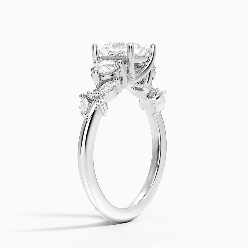 Arden Three Stone Diamond Ring Platinum Princess Engagement Ring