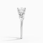 Arden Three Stone Diamond Ring Platinum Princess Engagement Ring