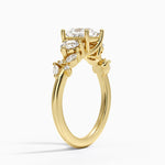 Arden Three Stone Diamond Ring Yellow Gold 18k Princess Engagement Ring