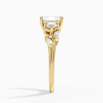 Arden Three Stone Diamond Ring Yellow Gold 18k Radiant Engagement Ring