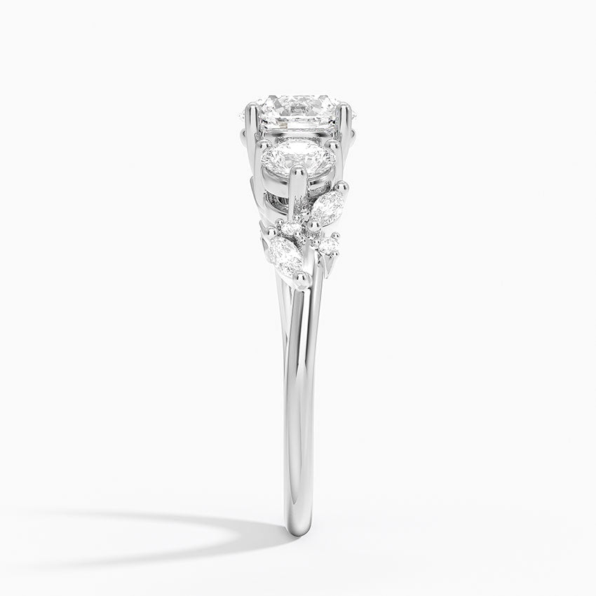 Arden Three Stone Diamond Ring Platinum Round Engagement Ring