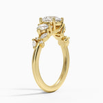 Arden Three Stone Diamond Ring Yellow Gold 18k Round Engagement Ring