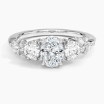 Arden Three Stone Diamond Ring Platinum Oval Engagement Ring
