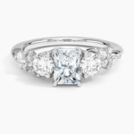 Arden Three Stone Diamond Ring Platinum Radiant Engagement Ring