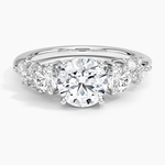 Arden Three Stone Diamond Ring Platinum Round Engagement Ring