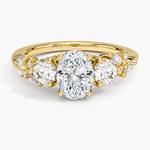 Arden Three Stone Diamond Ring Yellow Gold 18k Oval Engagement Ring