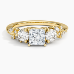 Arden Three Stone Diamond Ring Yellow Gold 18k Princess Engagement Ring