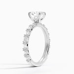 Nathalie Emerald-Cut Diamond Ring (3/4 ct. tw.) Platinum Oval Engagement Ring