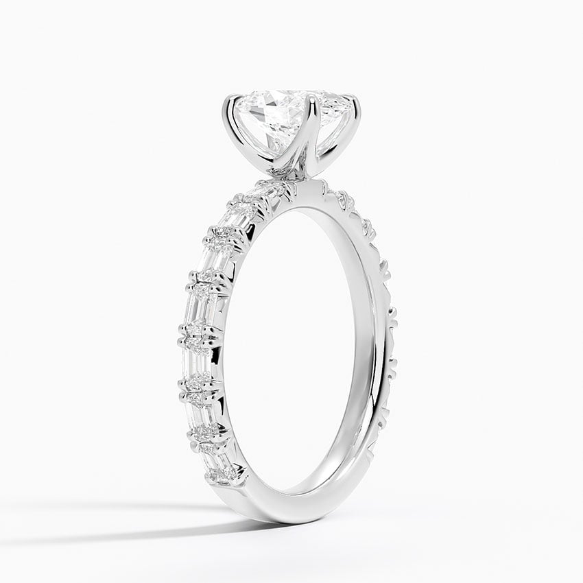 Nathalie Emerald-Cut Diamond Ring (3/4 ct. tw.) Platinum Oval Engagement Ring