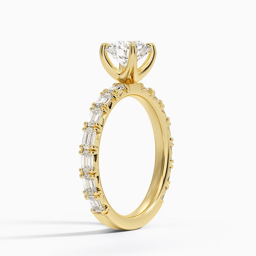 Nathalie Emerald-Cut Diamond Ring (3/4 ct. tw.) Yellow Gold 18k Round Engagement Ring