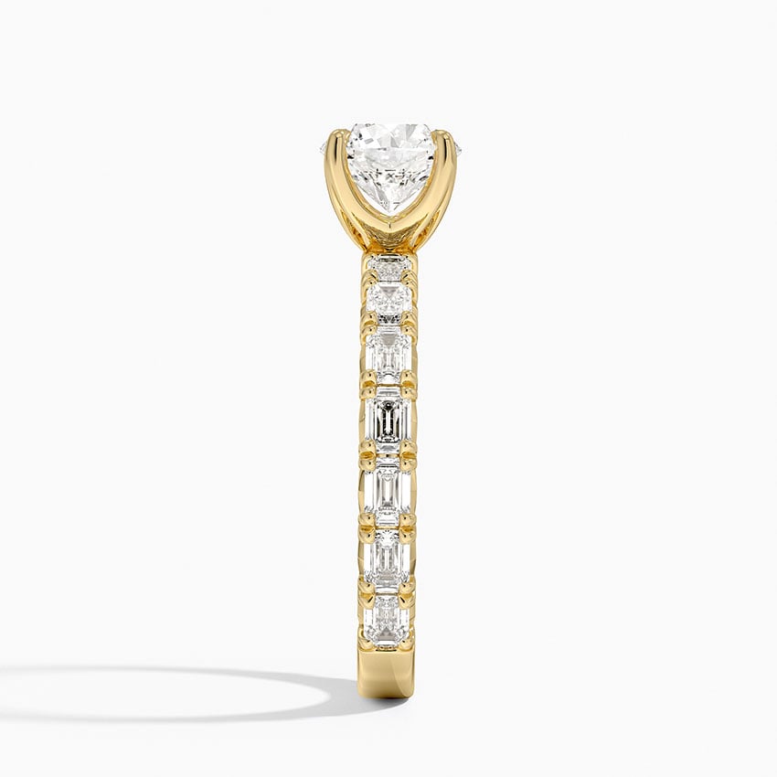 Nathalie Emerald-Cut Diamond Ring (3/4 ct. tw.) Yellow Gold 18k Round Engagement Ring