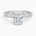 Nathalie Emerald-Cut Diamond Ring (3/4 ct. tw.) Platinum Oval Engagement Ring