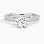 Nathalie Emerald-Cut Diamond Ring (3/4 ct. tw.) Platinum Round Engagement Ring