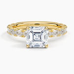 Nathalie Emerald-Cut Diamond Ring (3/4 ct. tw.) Yellow Gold 18k Asscher Engagement Ring