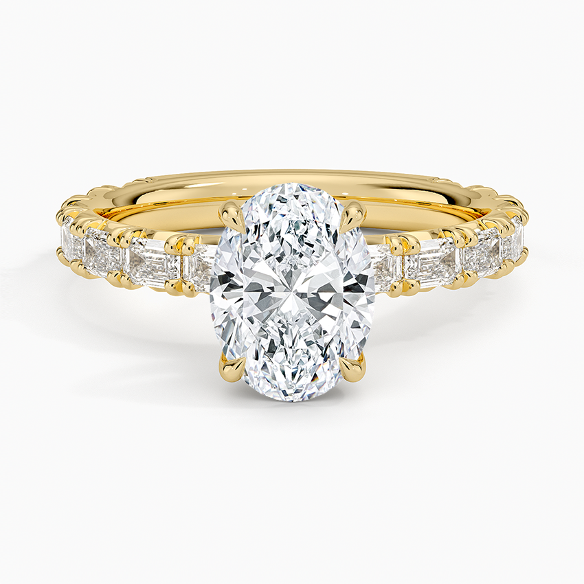 Nathalie Emerald-Cut Diamond Ring (3/4 ct. tw.) Yellow Gold 18k Oval Engagement Ring