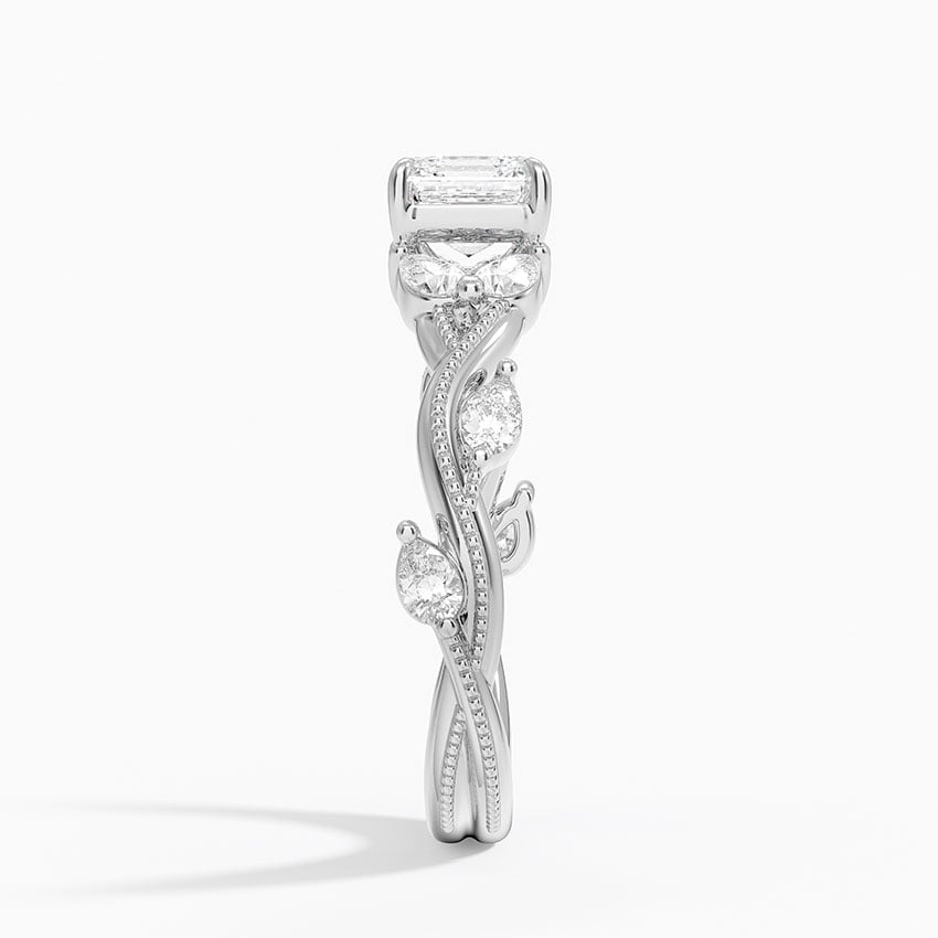 Vintage Secret Garden Diamond Ring (3/8 ct. tw.) Platinum Asscher Engagement Ring