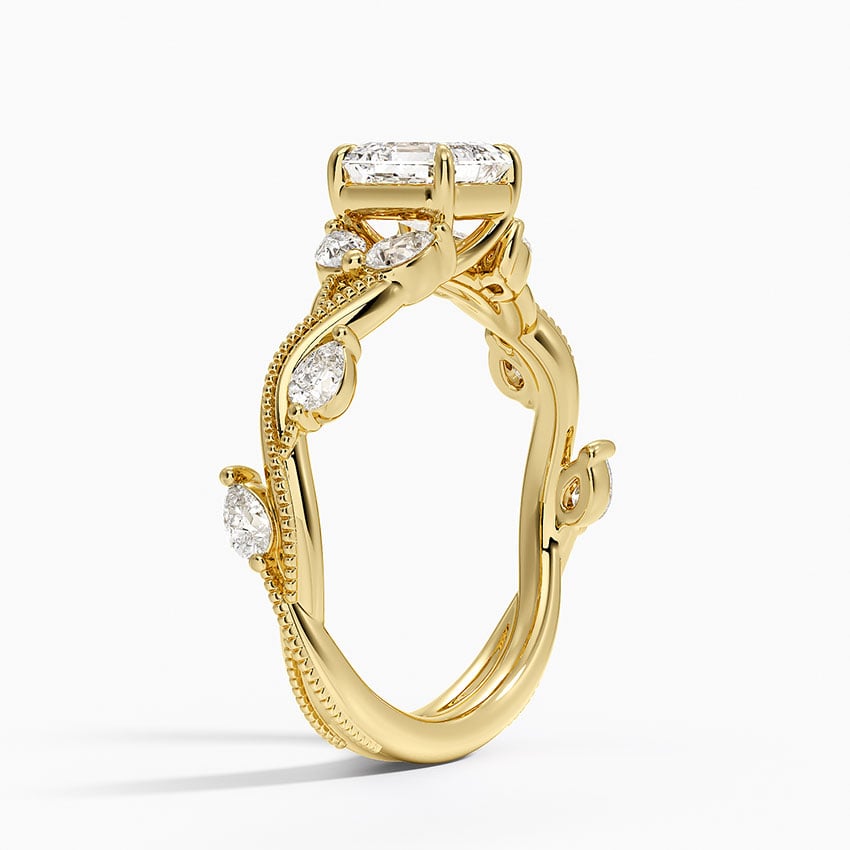 Vintage Secret Garden Diamond Ring (3/8 ct. tw.) Yellow Gold 18k Asscher Engagement Ring