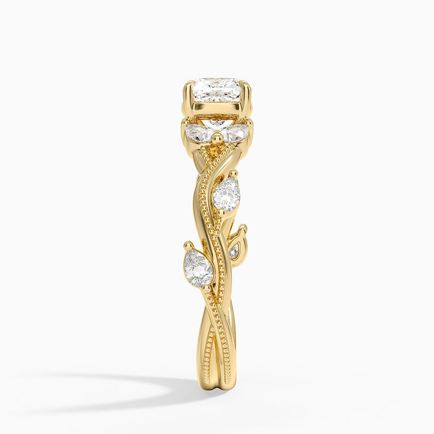 Vintage Secret Garden Diamond Ring (3/8 ct. tw.) Yellow Gold 18k Cushion Engagement Ring
