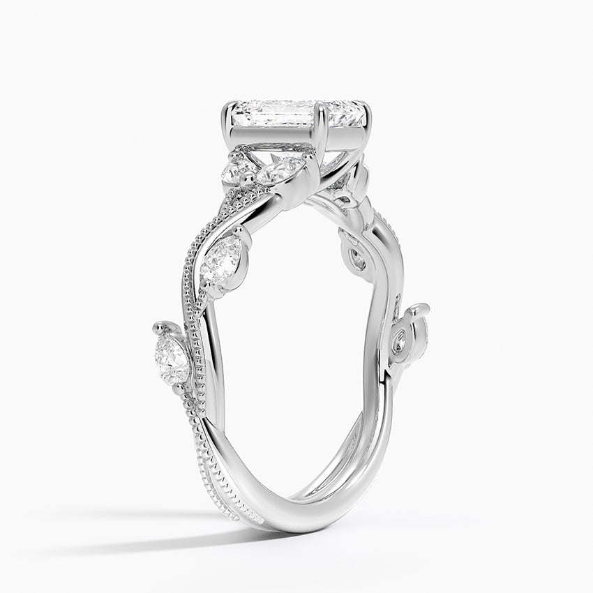 Vintage Secret Garden Diamond Ring (3/8 ct. tw.) Platinum Emerald Engagement Ring