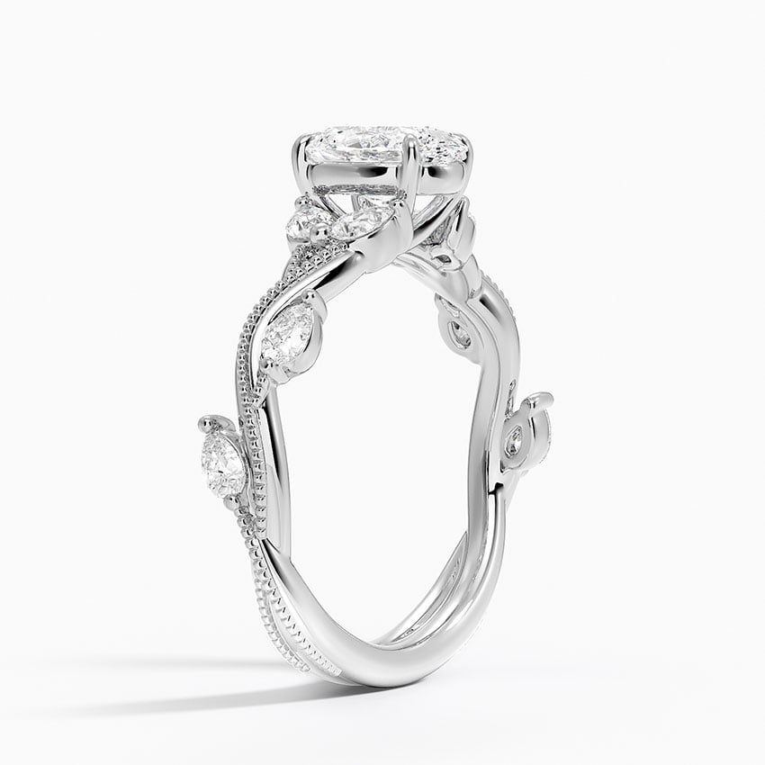 Vintage Secret Garden Diamond Ring (3/8 ct. tw.) Platinum Oval Engagement Ring