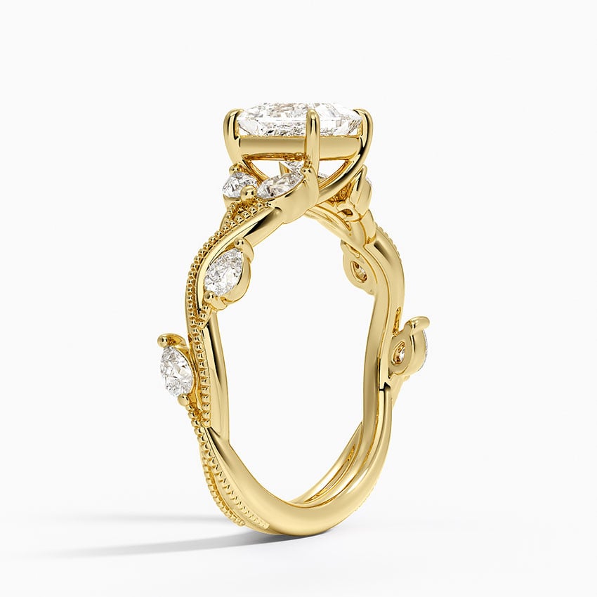 Vintage Secret Garden Diamond Ring (3/8 ct. tw.) Yellow Gold 18k Princess Engagement Ring