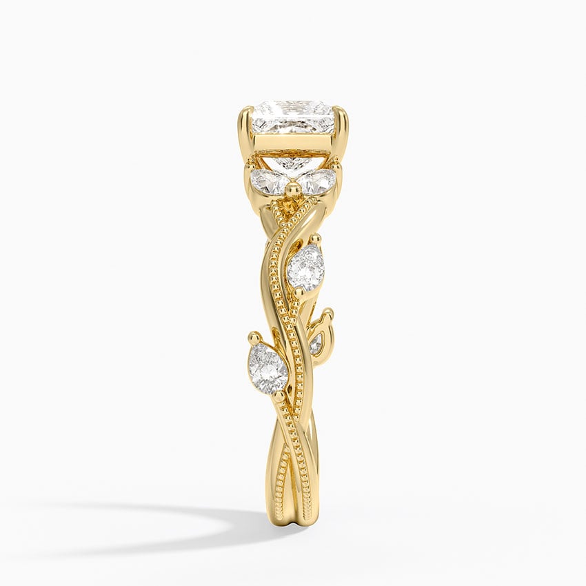 Vintage Secret Garden Diamond Ring (3/8 ct. tw.) Yellow Gold 18k Princess Engagement Ring