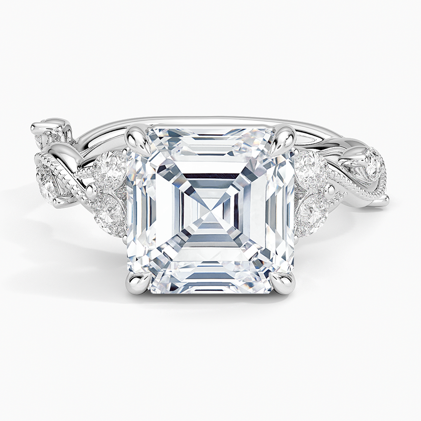 Vintage Secret Garden Diamond Ring (3/8 ct. tw.) Platinum Asscher Engagement Ring