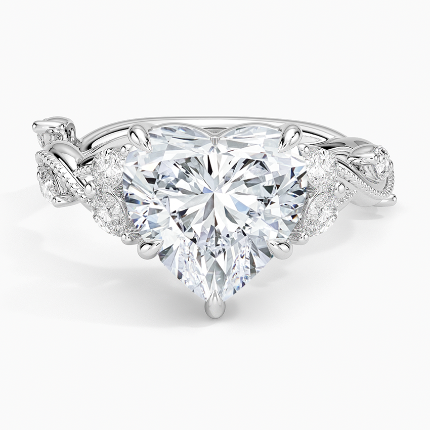 Vintage Secret Garden Diamond Ring (3/8 ct. tw.) Platinum Heart Engagement Ring