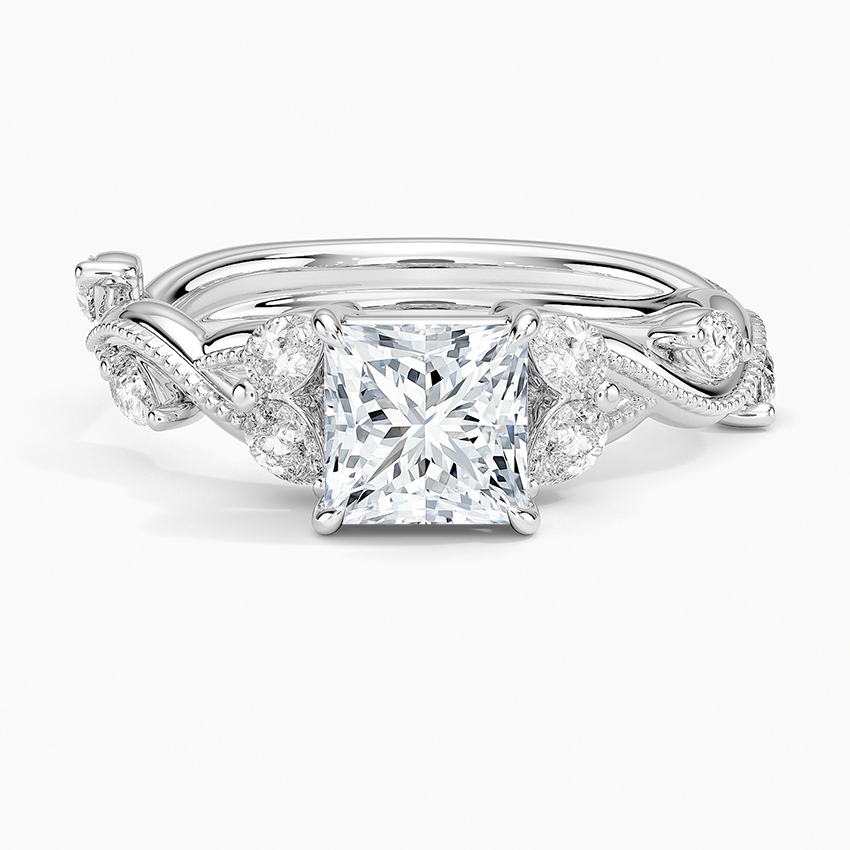 Vintage Secret Garden Diamond Ring (3/8 ct. tw.) Platinum Princess Engagement Ring