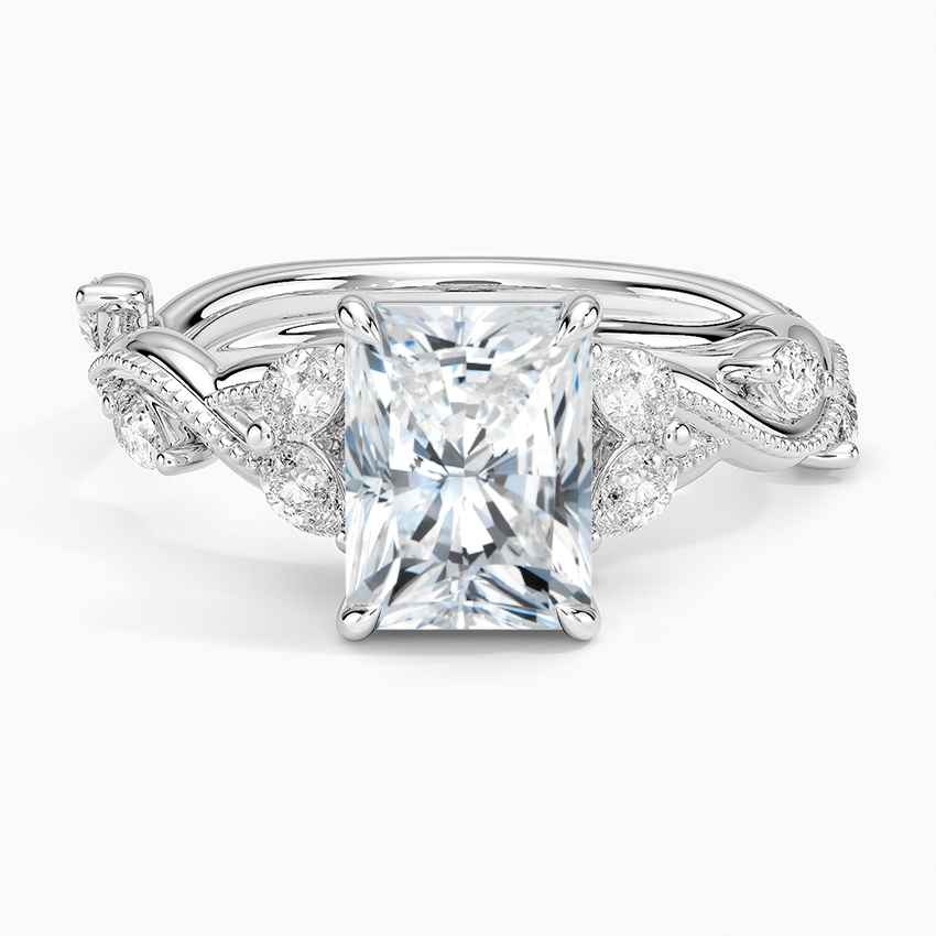 Vintage Secret Garden Diamond Ring (3/8 ct. tw.) Platinum Radiant Engagement Ring