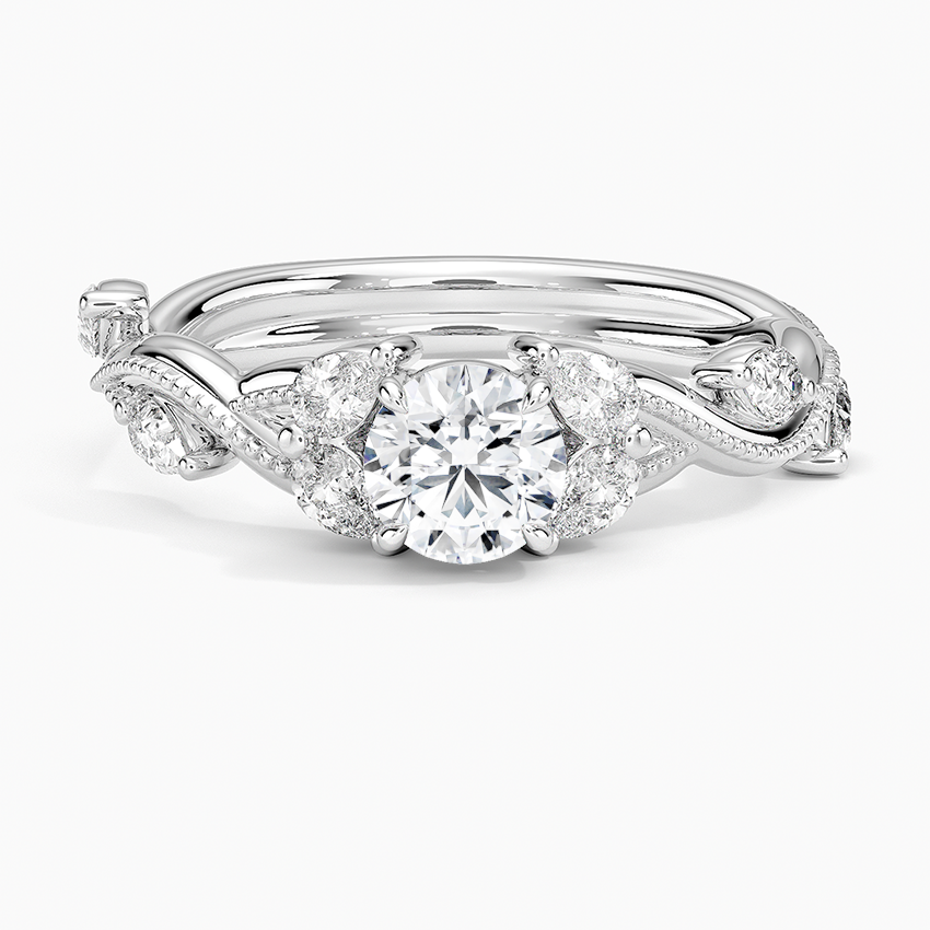 Vintage Secret Garden Diamond Ring (3/8 ct. tw.) Platinum Round Engagement Ring