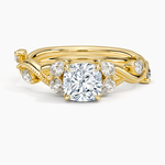 Vintage Secret Garden Diamond Ring (3/8 ct. tw.) Yellow Gold 18k Cushion Engagement Ring